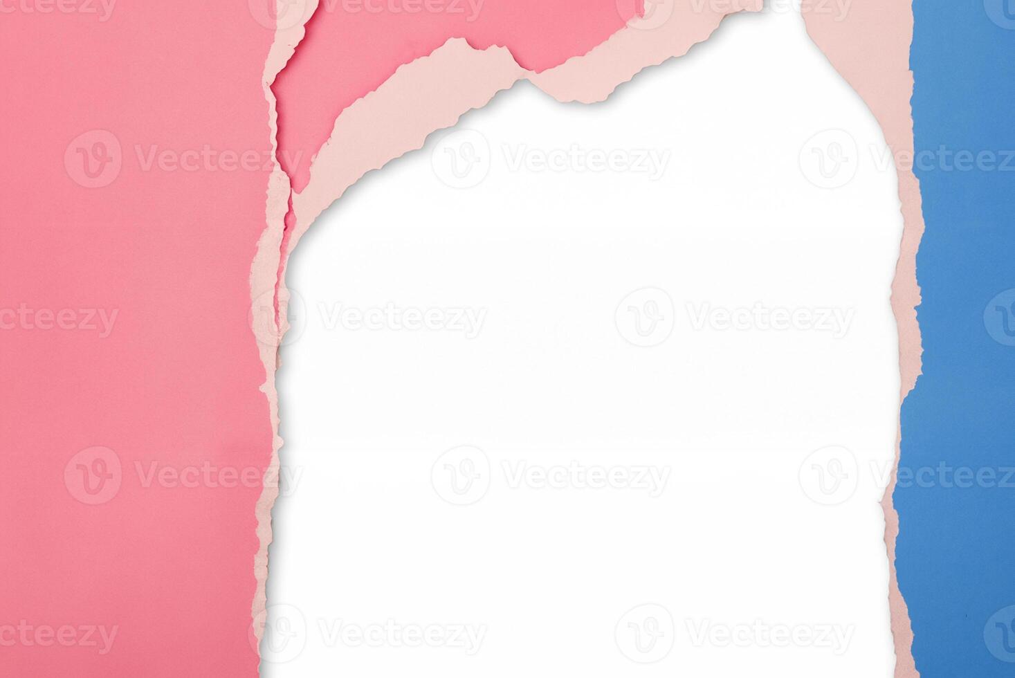 Torn Paper Border Frame on White Background photo