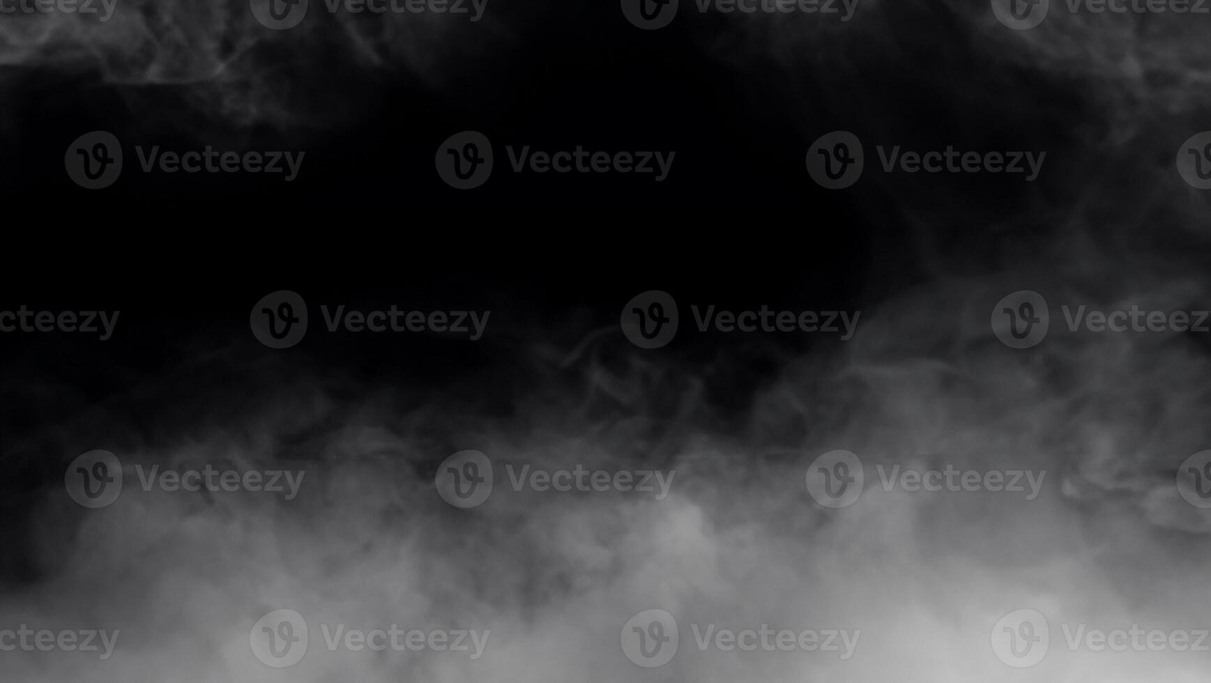 White Smoke on Black Background, Isolated Atmospheric Effect photo