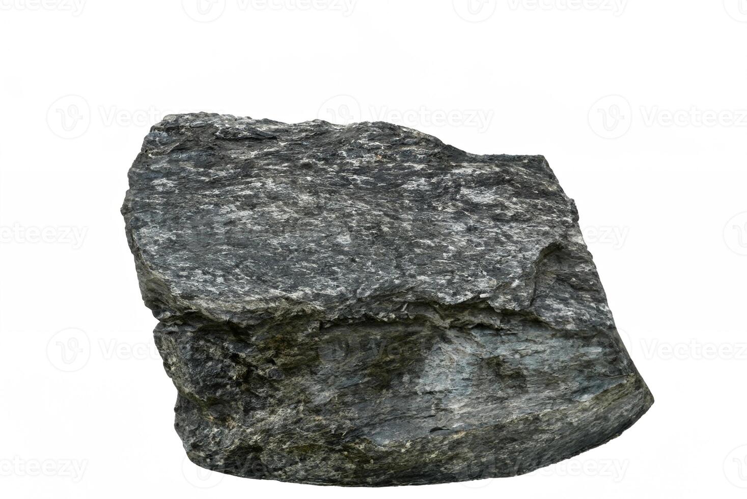 Limestone Garden Rock on White Background, Decorative Stone for Landscaping photo