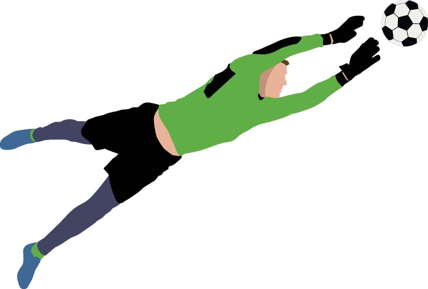 Football player goalkeeping illustration flat design vector