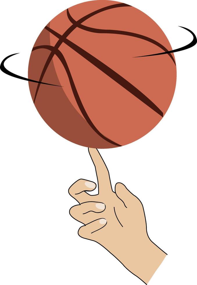 Spinning Basketball On Finger illustration vector