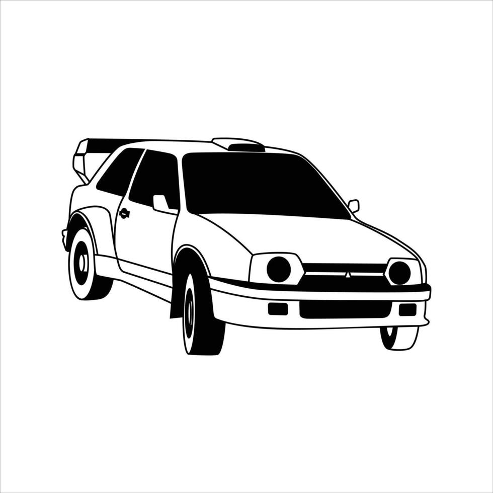 Black icon of car vector