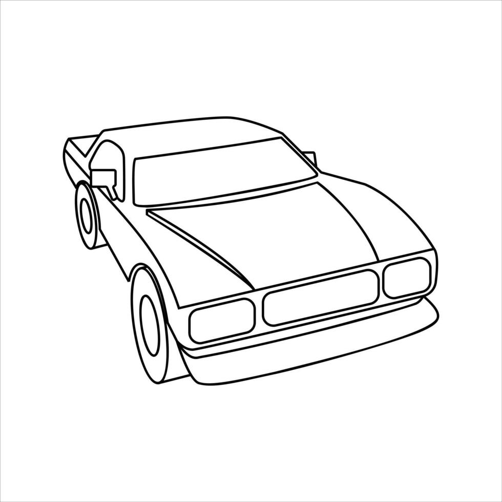 Black outline icon of car vector