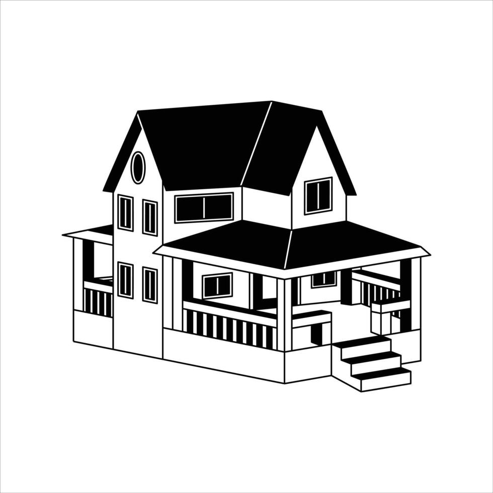 Black icon of house vector