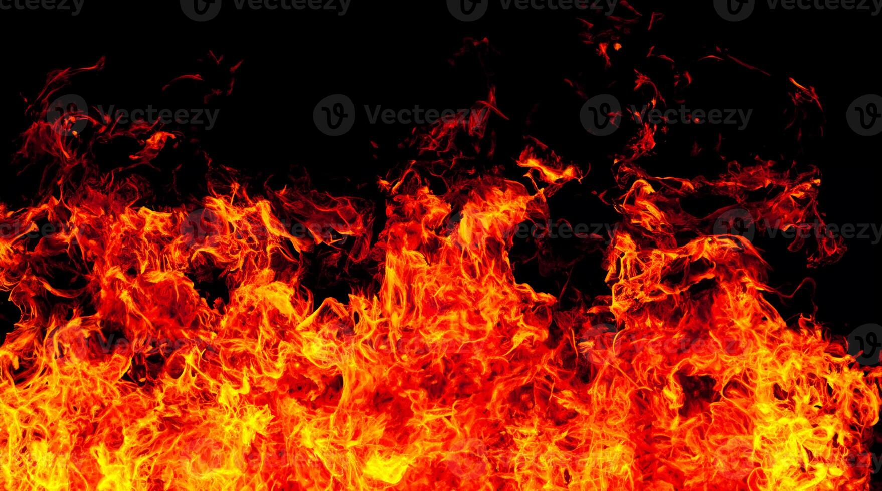 Intense Flames in Dark Background photo