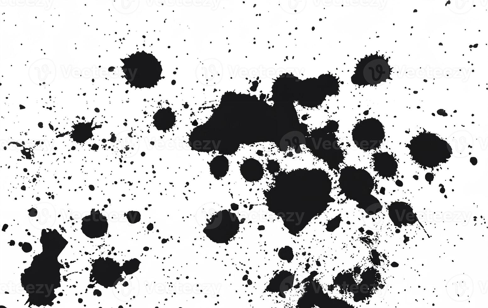 Ink Splatter Illustration, Black Ink Blot on White Background photo