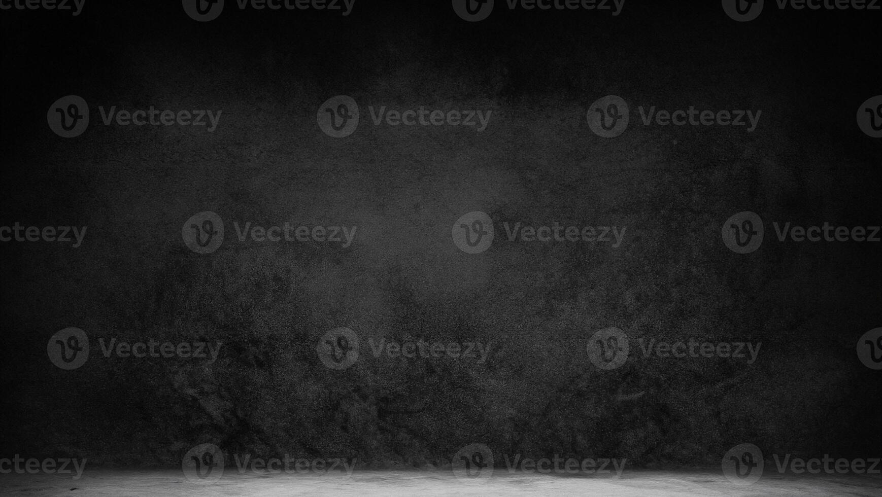 Cement Floor in Studio Room, Spotlight Amid Darkness photo
