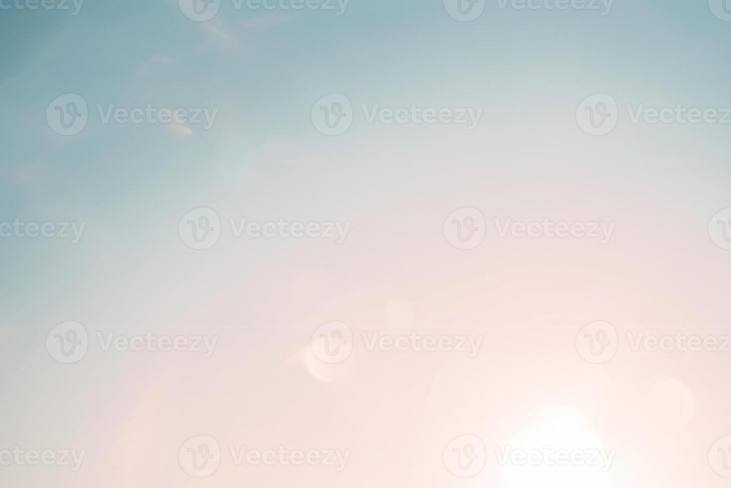 Tranquil Morning Nature Sky Bokeh Texture Background with Calm Horizon Landscape and Sunset Light on Sand Beach in Autumn Weather photo