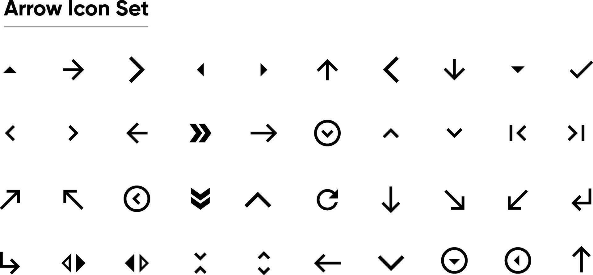Set of new style black arrows isolated on white. Arrow icon set. Arrows illustration collection vector