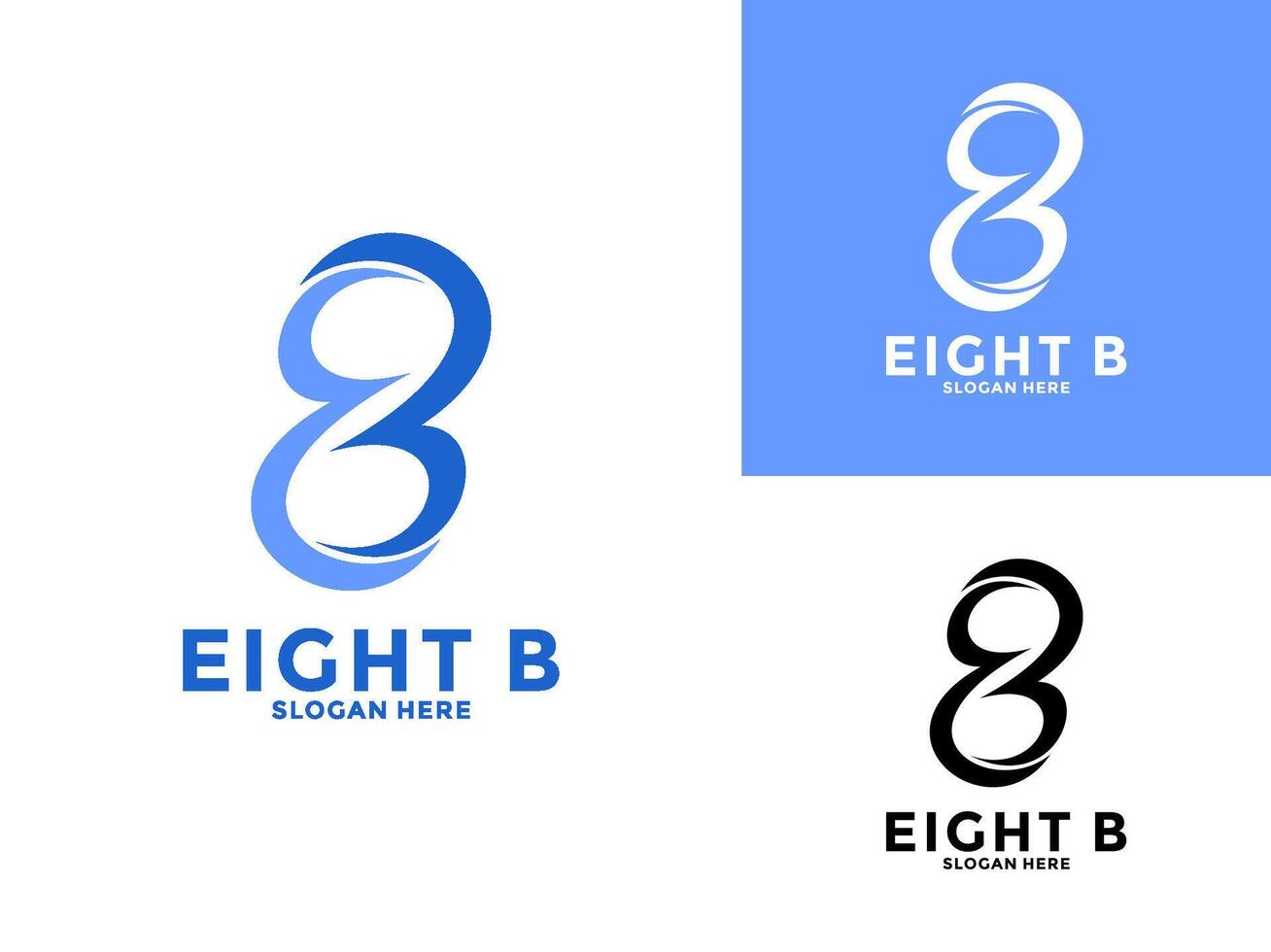 Unique and Modern 8 and Letter B logo design, Initial Tech Logo Template vector