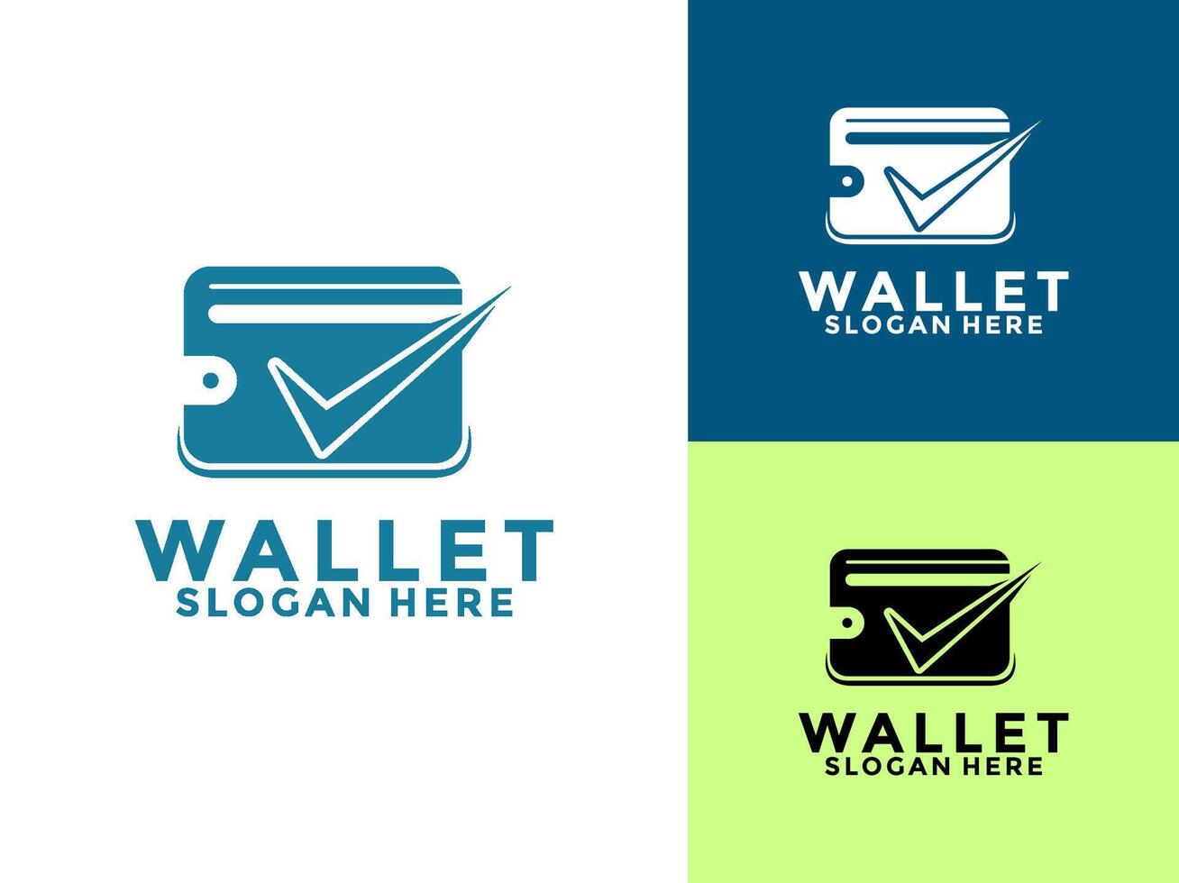 E wallet Check logo design design template, wallet with check symbol vector