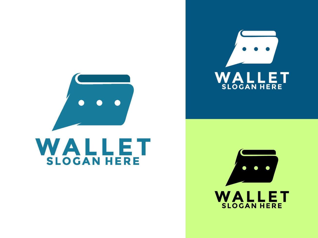 E wallet talk logo design design template, wallet with bubble chat vector
