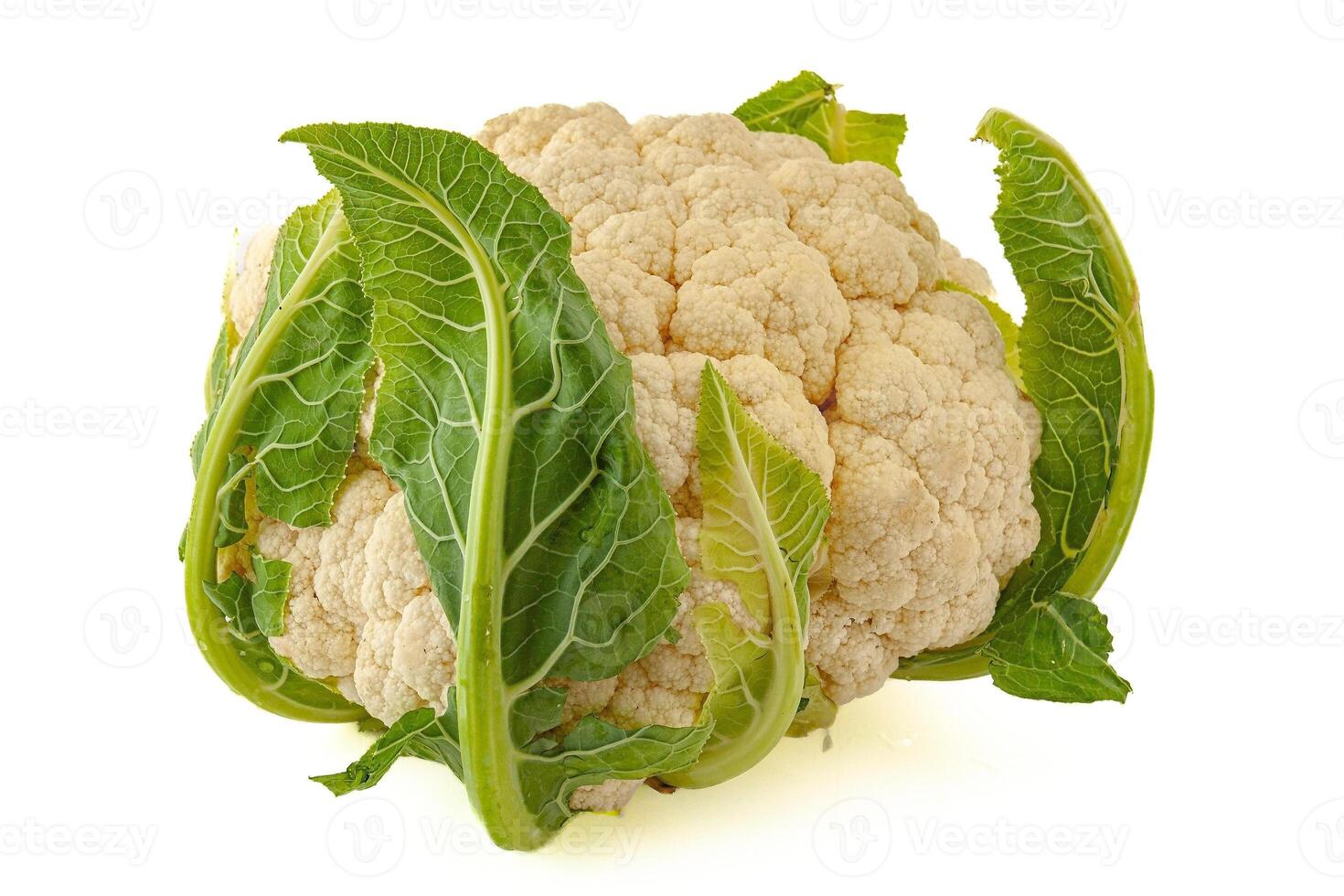 Fresh Cauliflower with leaves photo