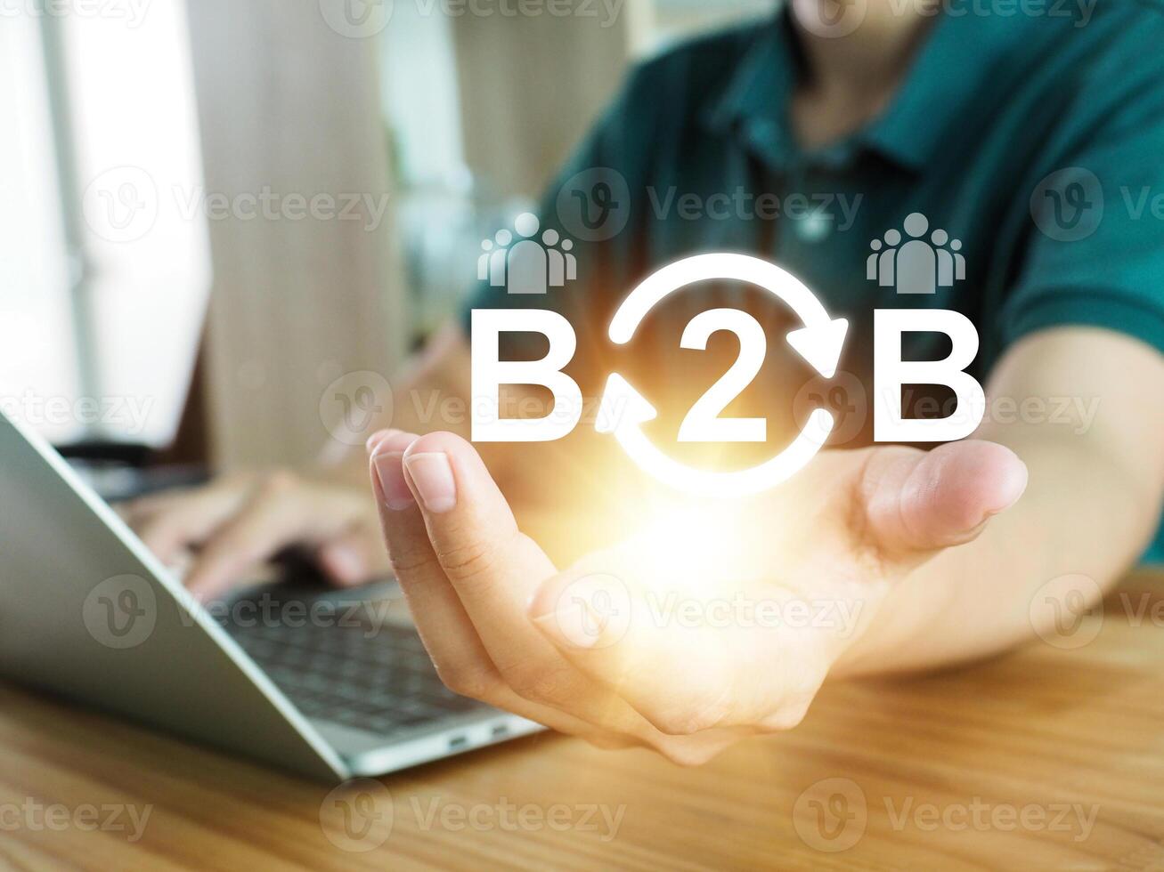 Exchange with B2B Business Technology Commerce interchange of information photo
