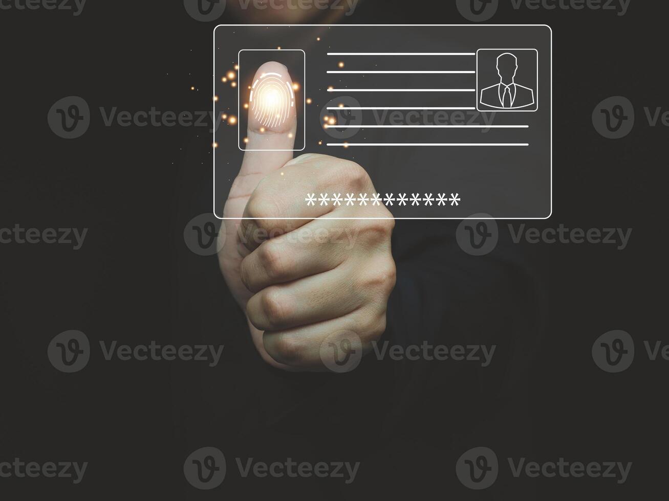 Authentication with technology Biometric security system. Innovation against cybercrime. photo