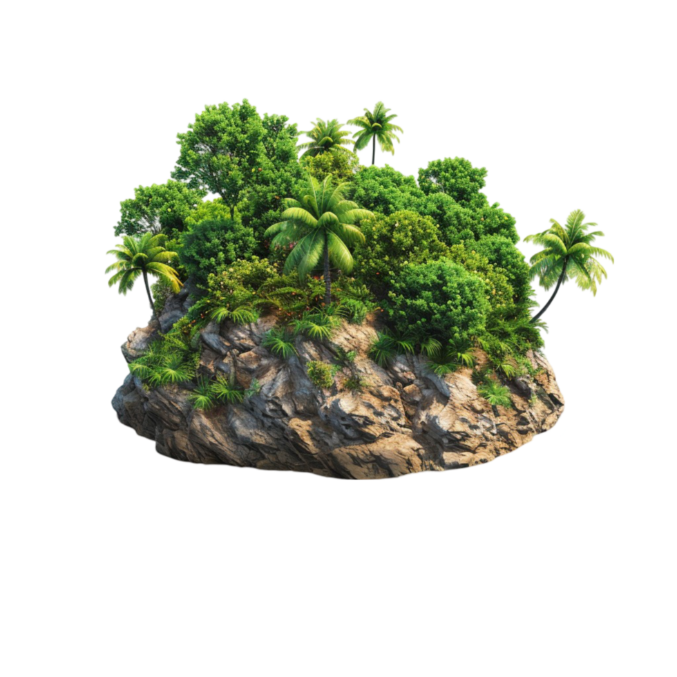 beautiful tropical island with palm trees on it png