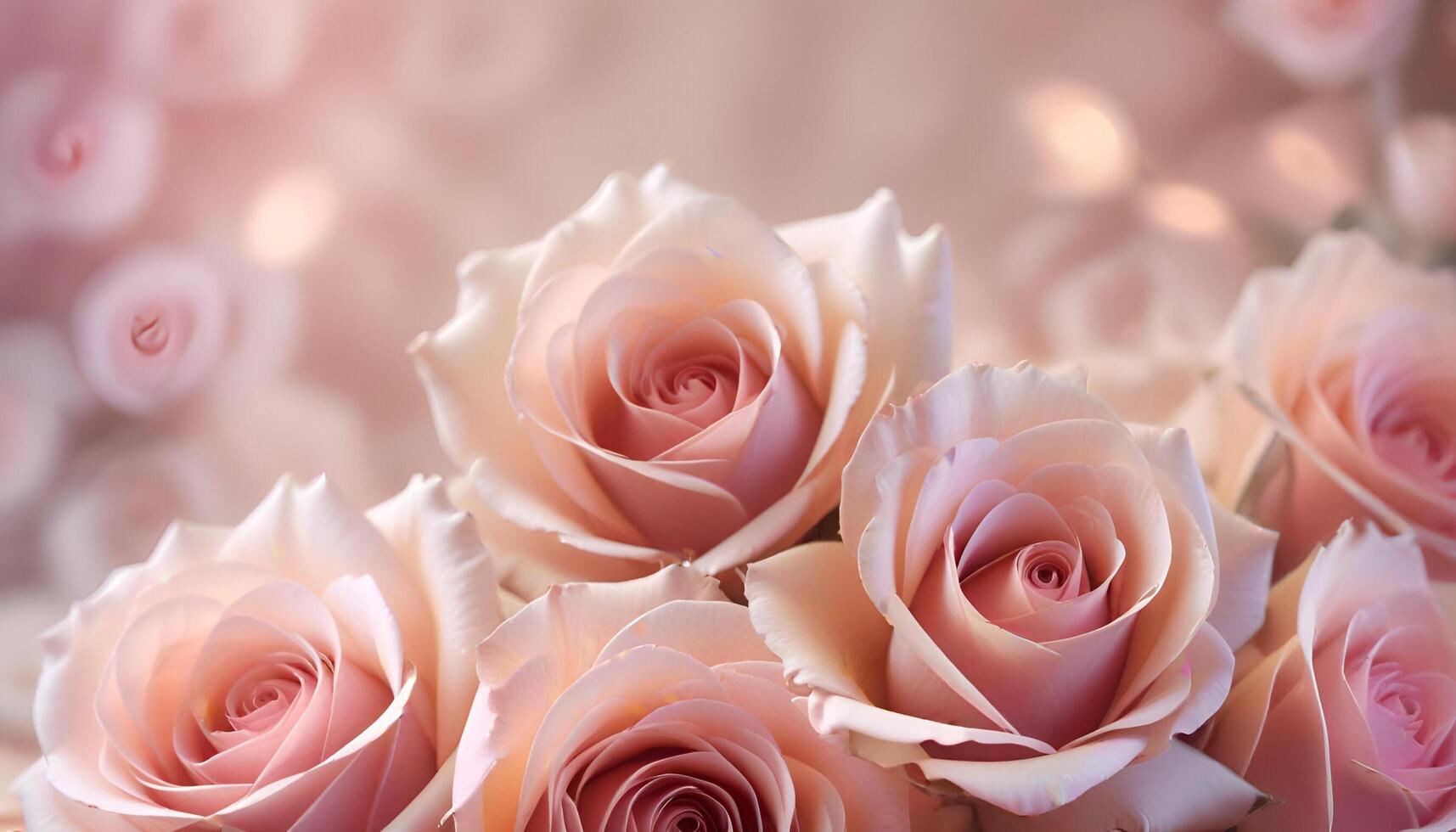 pink roses are shown in a photo of a bouquet