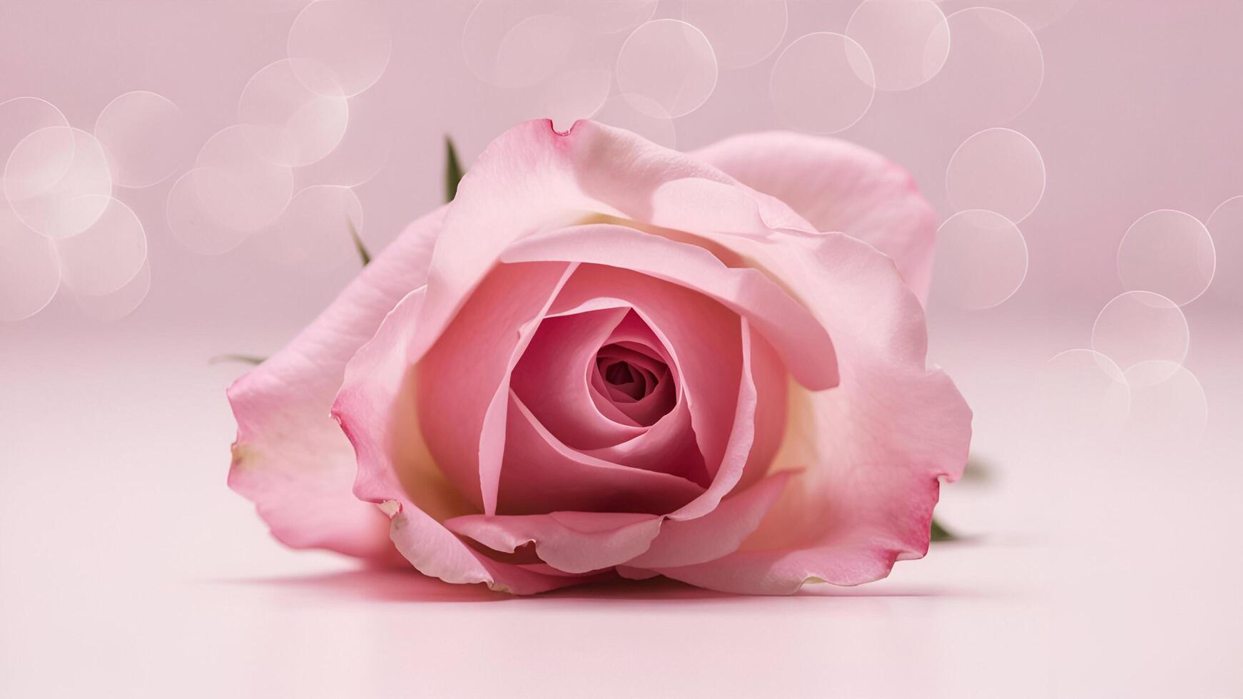 a single pink rose on a pink background photo