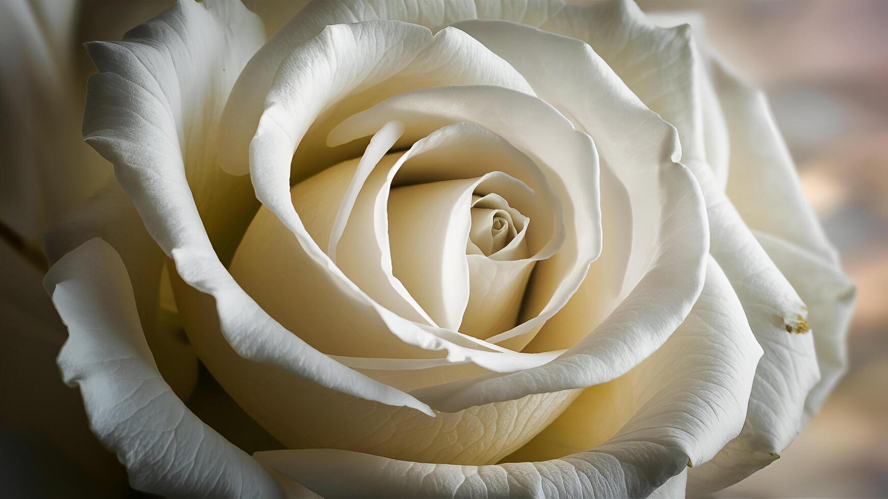 a close up of a white rose with a blurred background photo