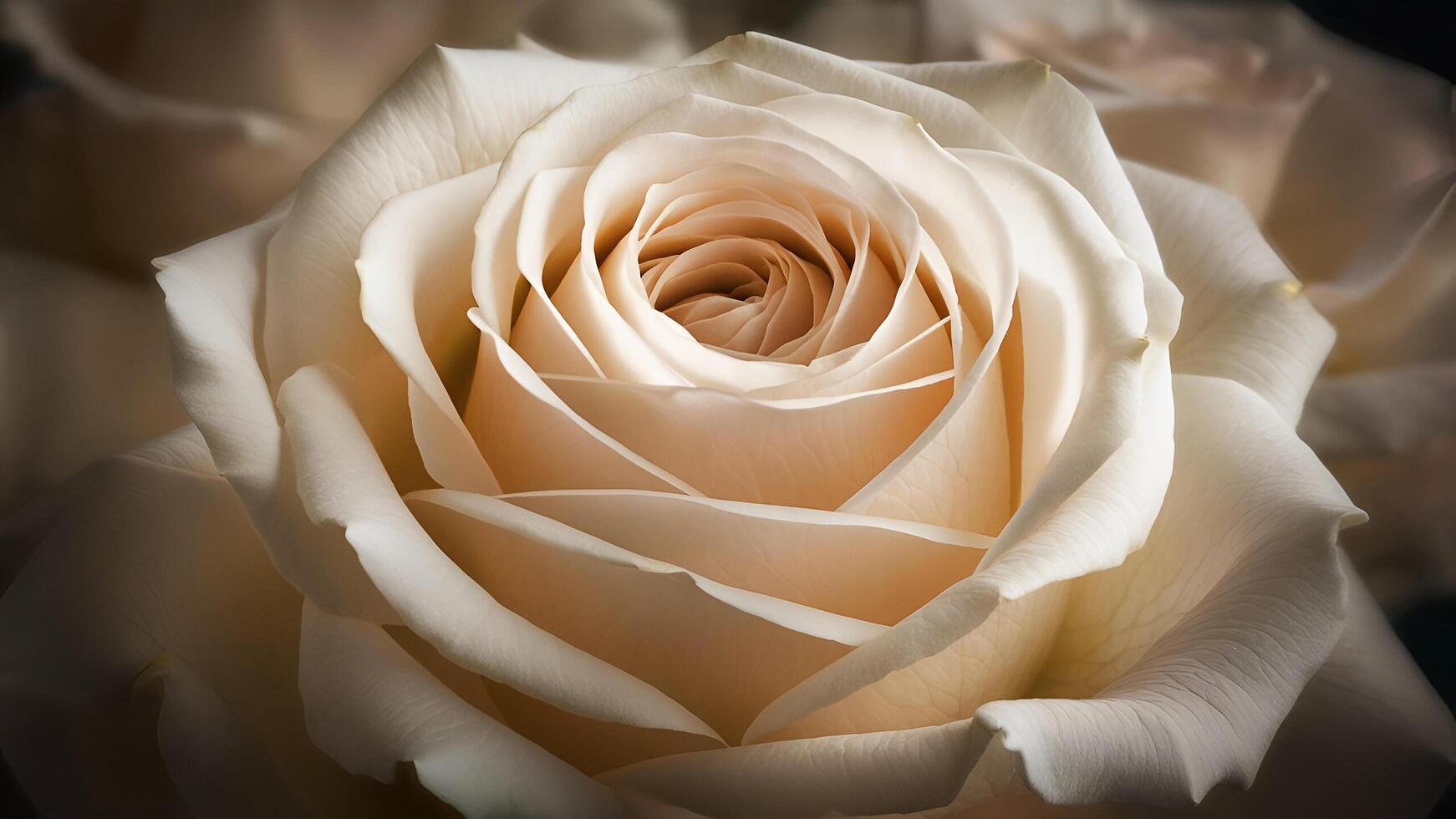 a close up of a white rose with a dark background photo