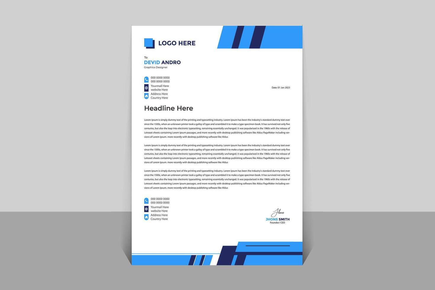 Letterhead Design Template vector