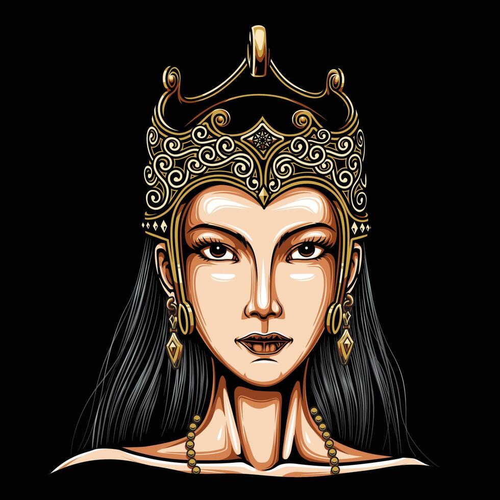 A Javanese girl, appeared stunning on the first night vector