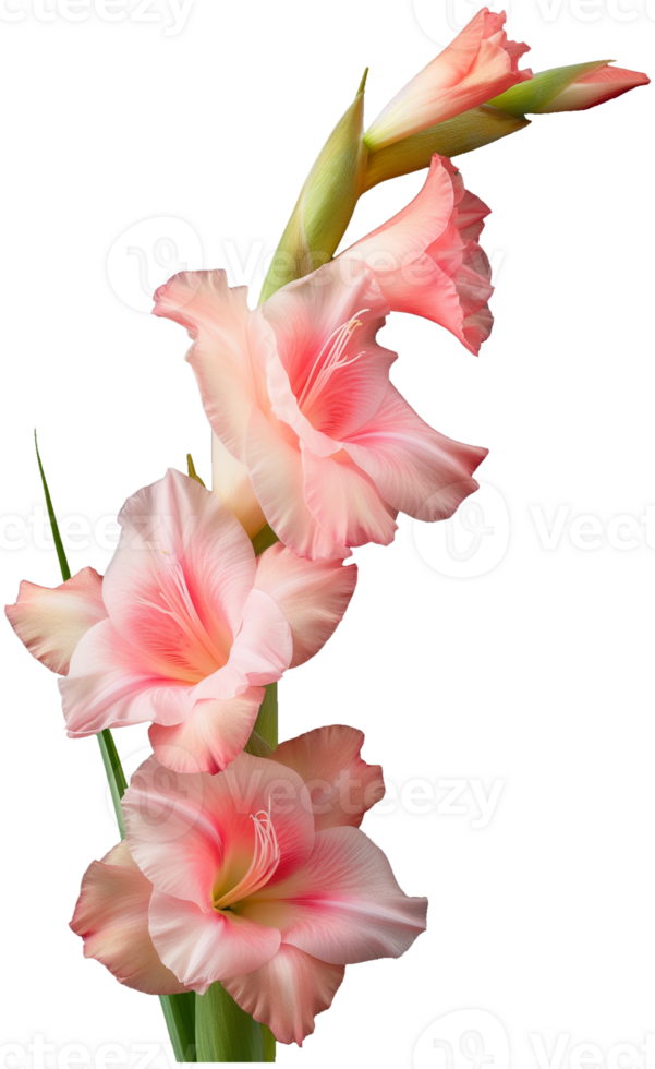 Sword lily illustration - Gladiolus hybrids Flower isolated on a transparent background png