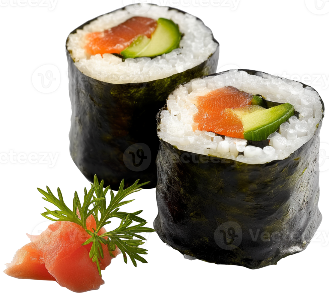 Sushi Dish illustration - Makizushi shushi Rolles isolated on a transparent background png