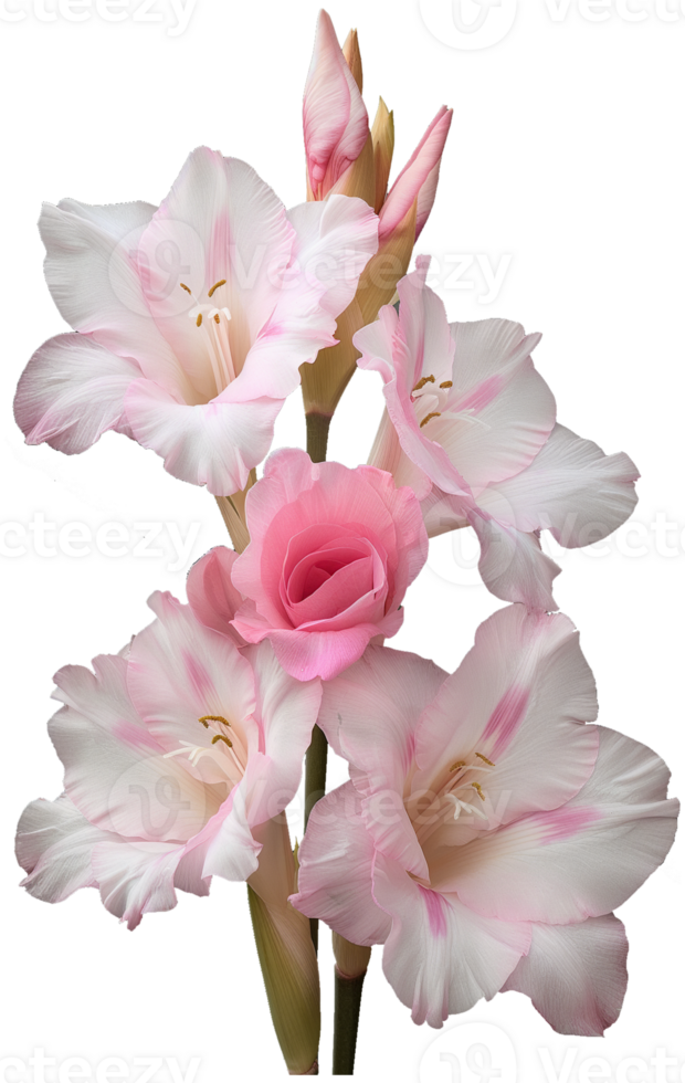 Sword lily illustration - Gladiolus Flower isolated on a transparent background png