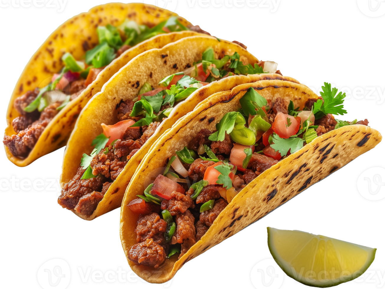 Tacos casserole illustration - Delicious Vegetarian tacos isolated on a transparent background png