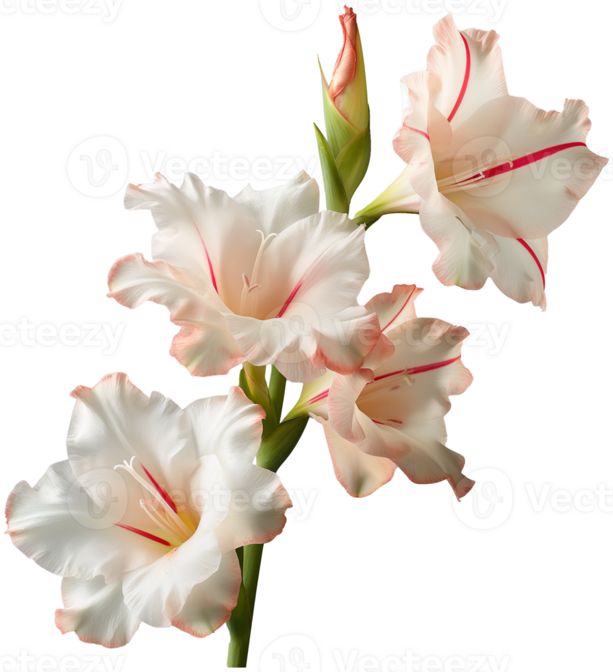 Sword lily illustration - Gladiolus Flower isolated on a transparent background png