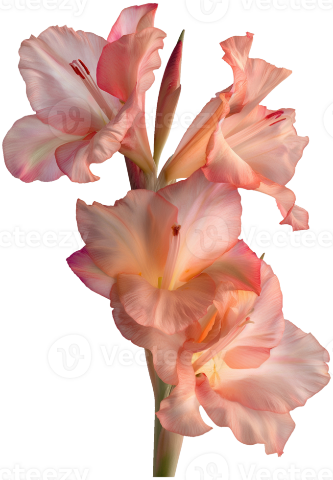 Sword lily illustration - Gladiolus Flower isolated on a transparent background png