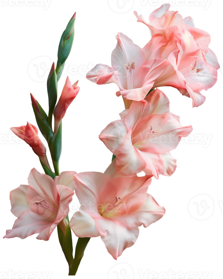 Sword lily illustration - Gladiolus Flower isolated on a transparent background png