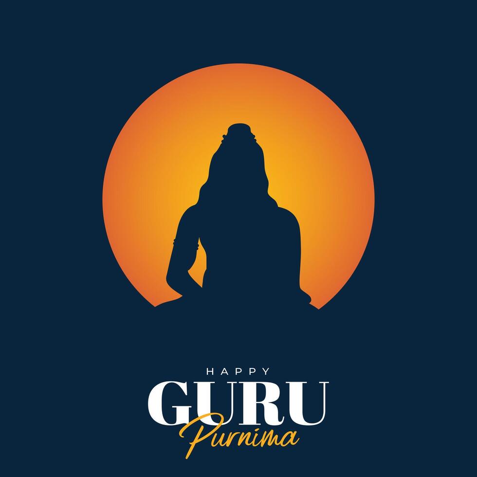 Guru Purnima festival of India teachers gurus give blesses to his shishya Social media post vector