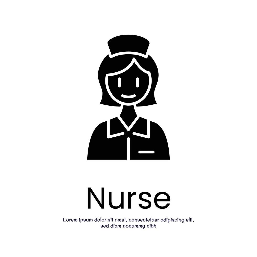 nurse solid icon design good for web or mobile app vector