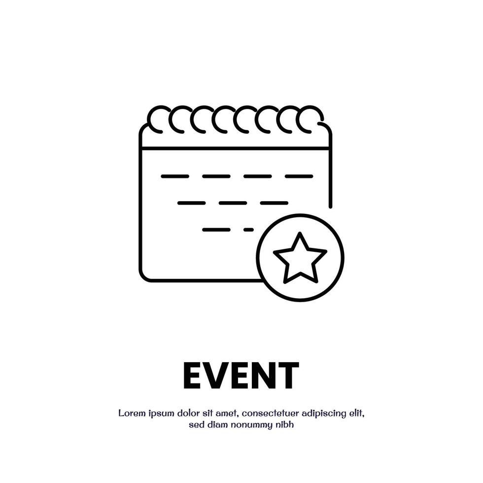 event date thin outline icon design good for web or mobile app vector