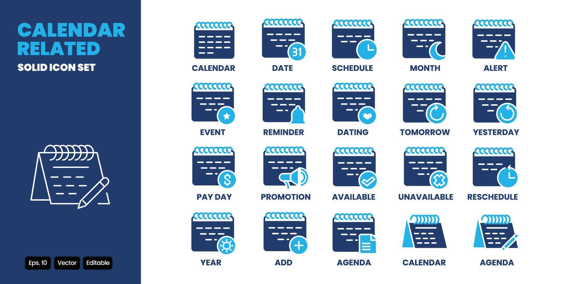 calendar related colored icon design good for web and mobile app vector