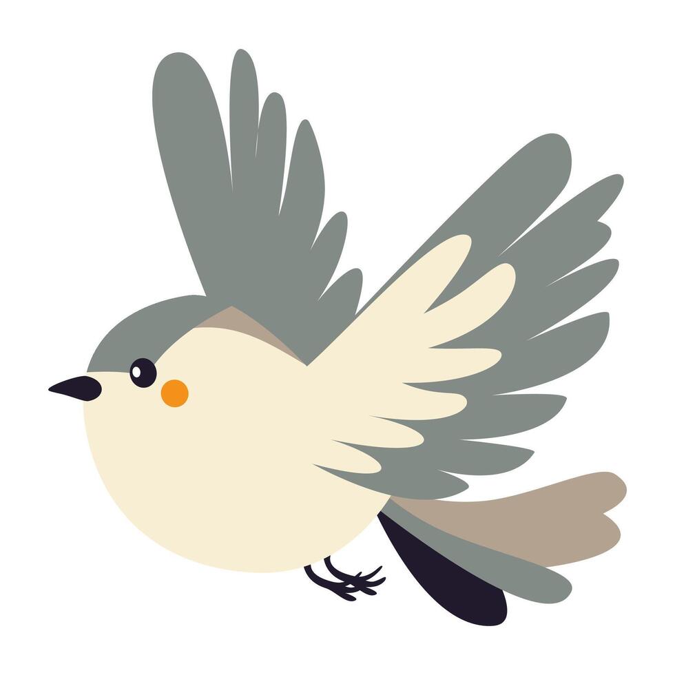 A cute little bird fly. Flat illustration on white background vector