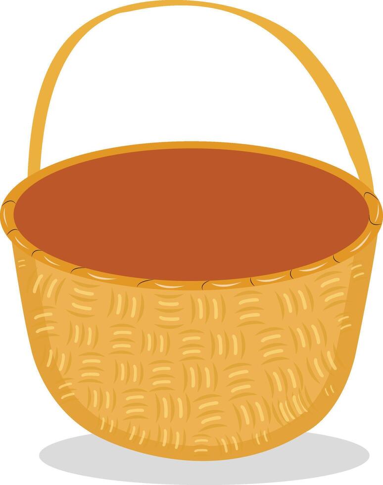 Basket isolated on white background brown color illustration vector