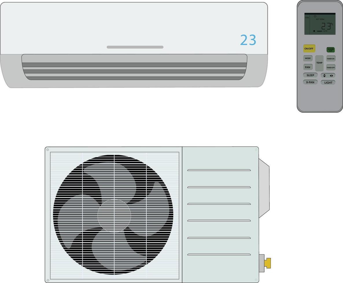 Air Conditioner isolated on a white background realistic illustration vector