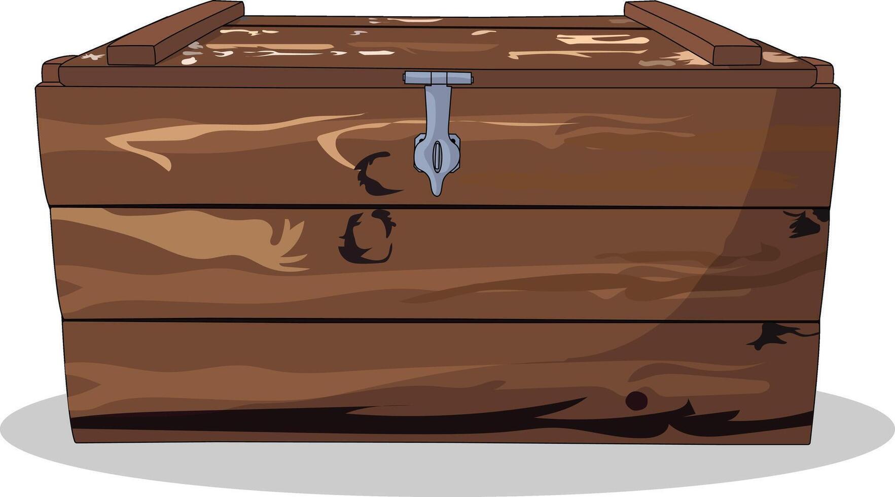 wooden crate isolated on white background realistic image vector