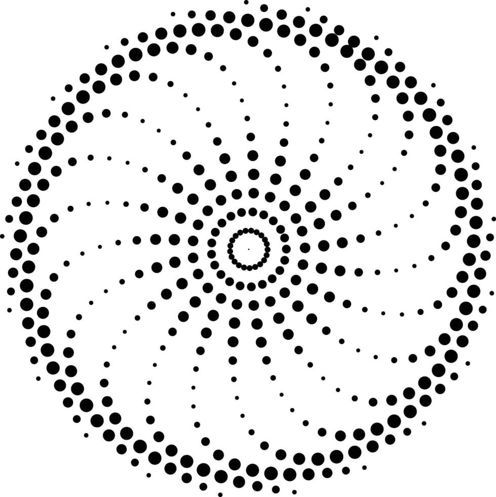 Spiral dotted sun pattern isolated on white background illustration vector