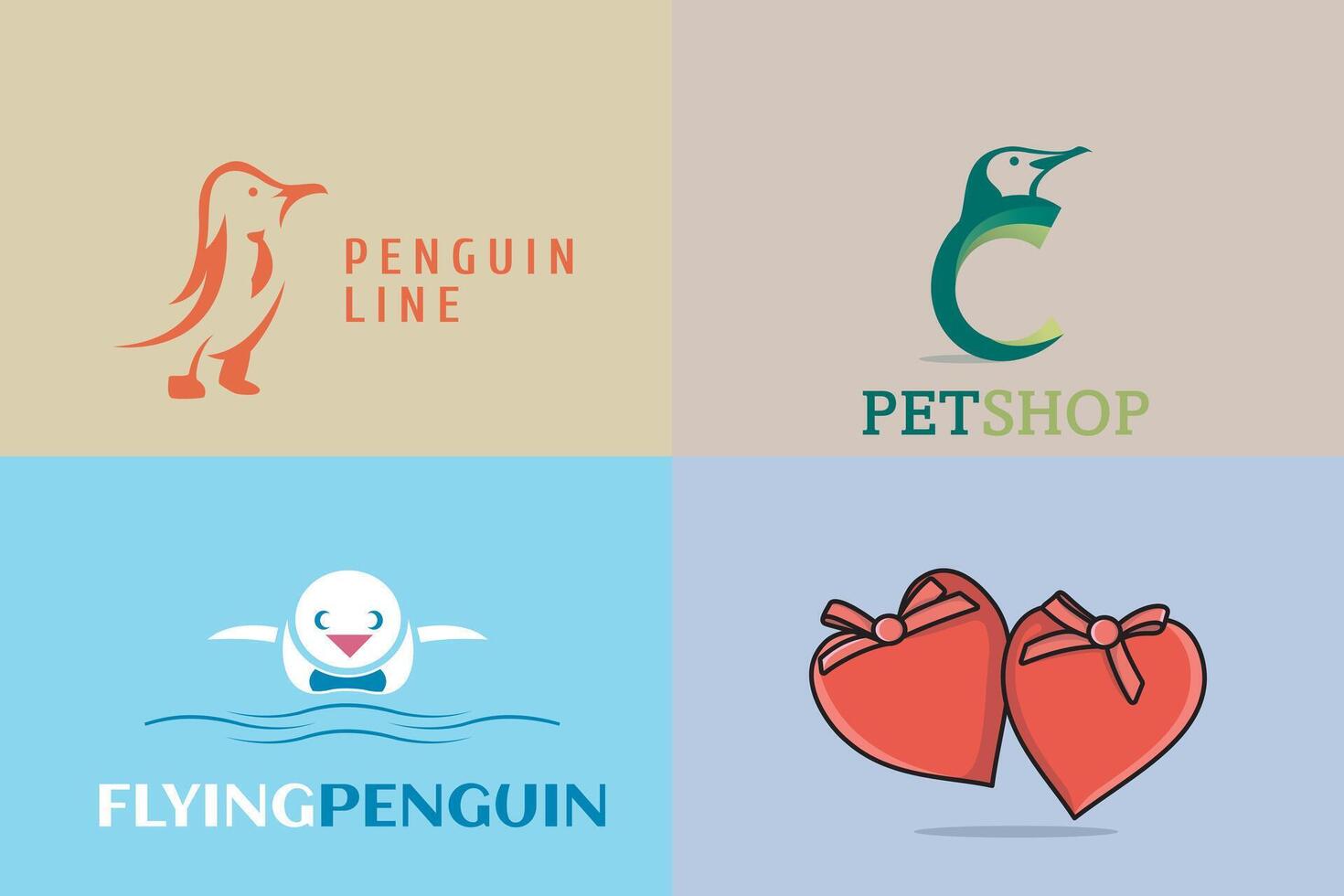 Penguin with tie logo design. Penguin logo design. Penguin icon design. vector