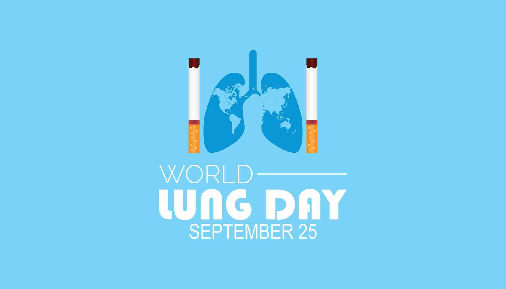 World Lung Day is observed every year on September. banner design template illustration background design. vector