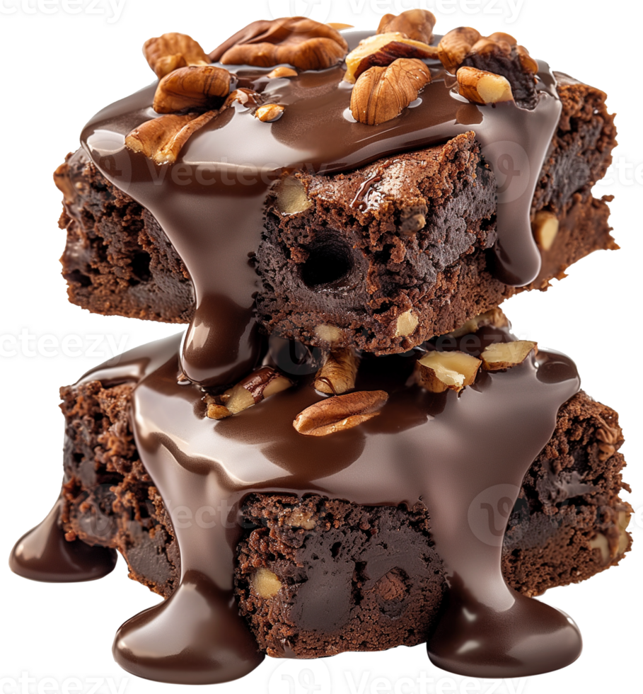 Chocolate spongy brownie cakes - Chocolate isolated on a transparent background png