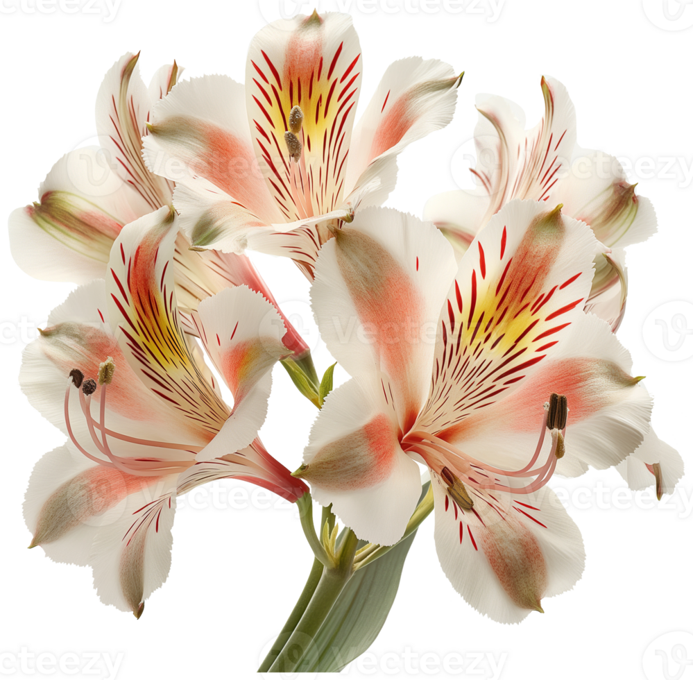 Lily of the Incas - Peruvian lily illustration - Alstroemeria Flower isolated on a transparent background png