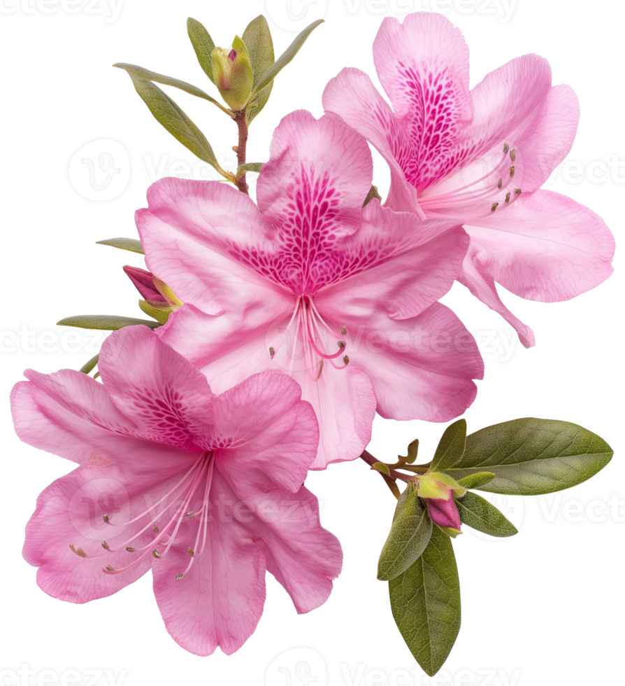 Rhododendron illustration - Azalea Flower isolated on a transparent background png