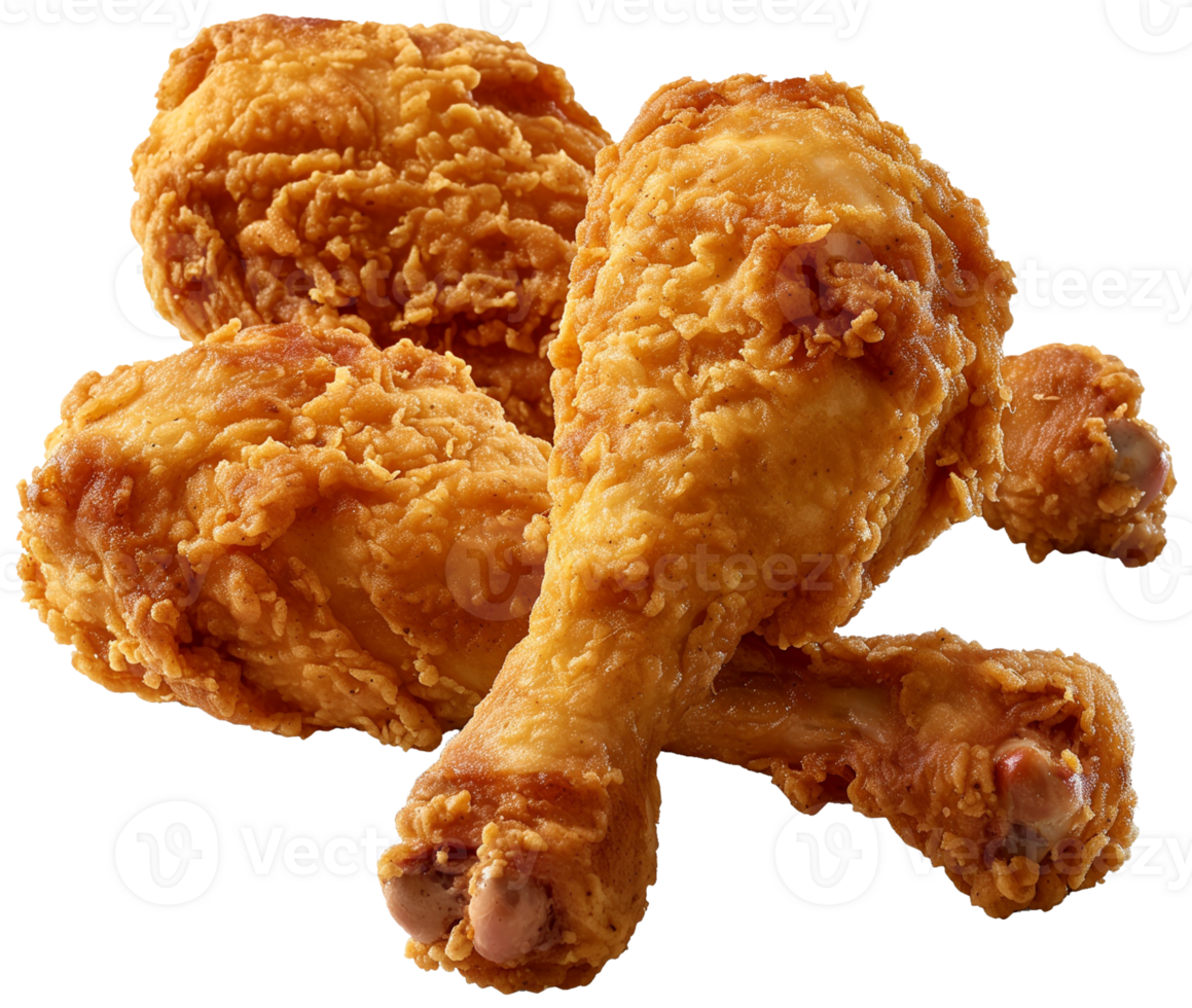 Fried chicken Leg illustration - A group of delicious chicken legs isolated on a transparent background png