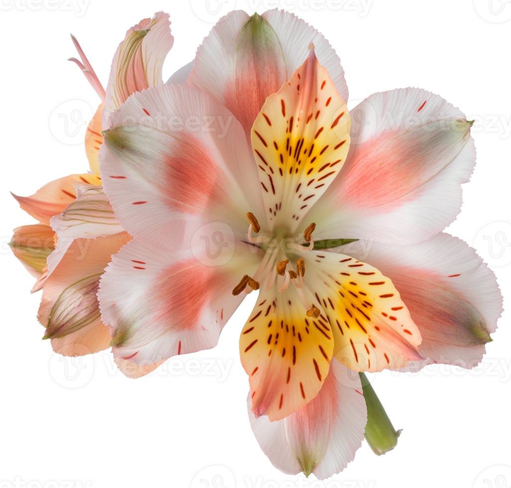 Lily of the Incas - Peruvian lily illustration - Alstroemeria patagonica Flower isolated on a transparent background png