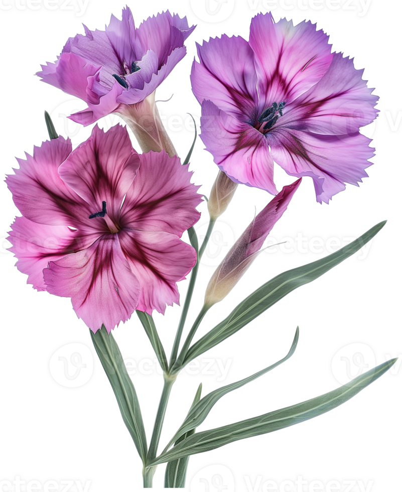 Dianthus Chinensis - Pink dianthus flower isolated transparent background png